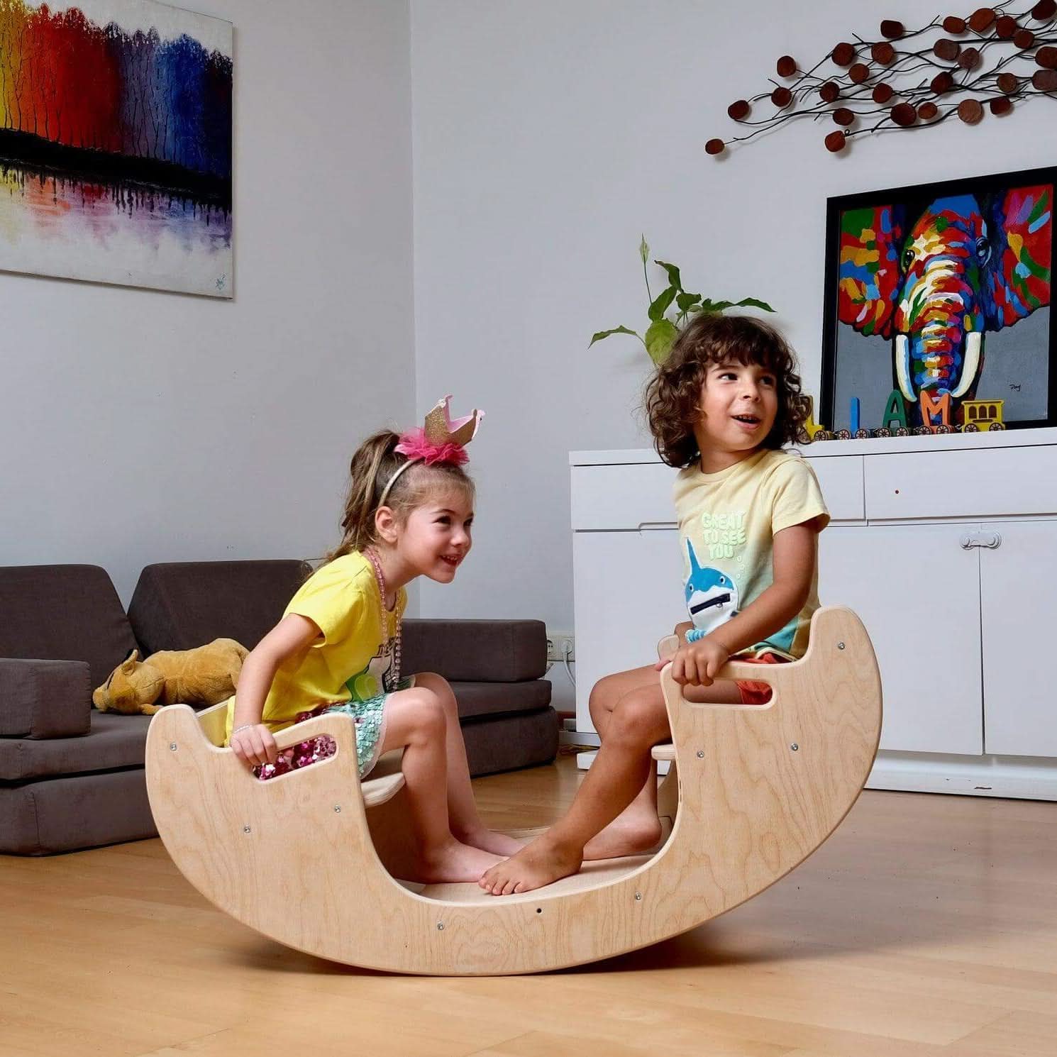 Montessori Wooden Seesaw & Table Chair Set - Eco-Friendly Kids Furniture - Kidodido