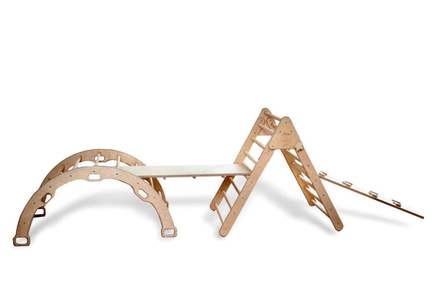 4 Pieces Montessori Climbing Set - Climbing Triangle - Arch/Rocker and 2 Ramps - Kidodido