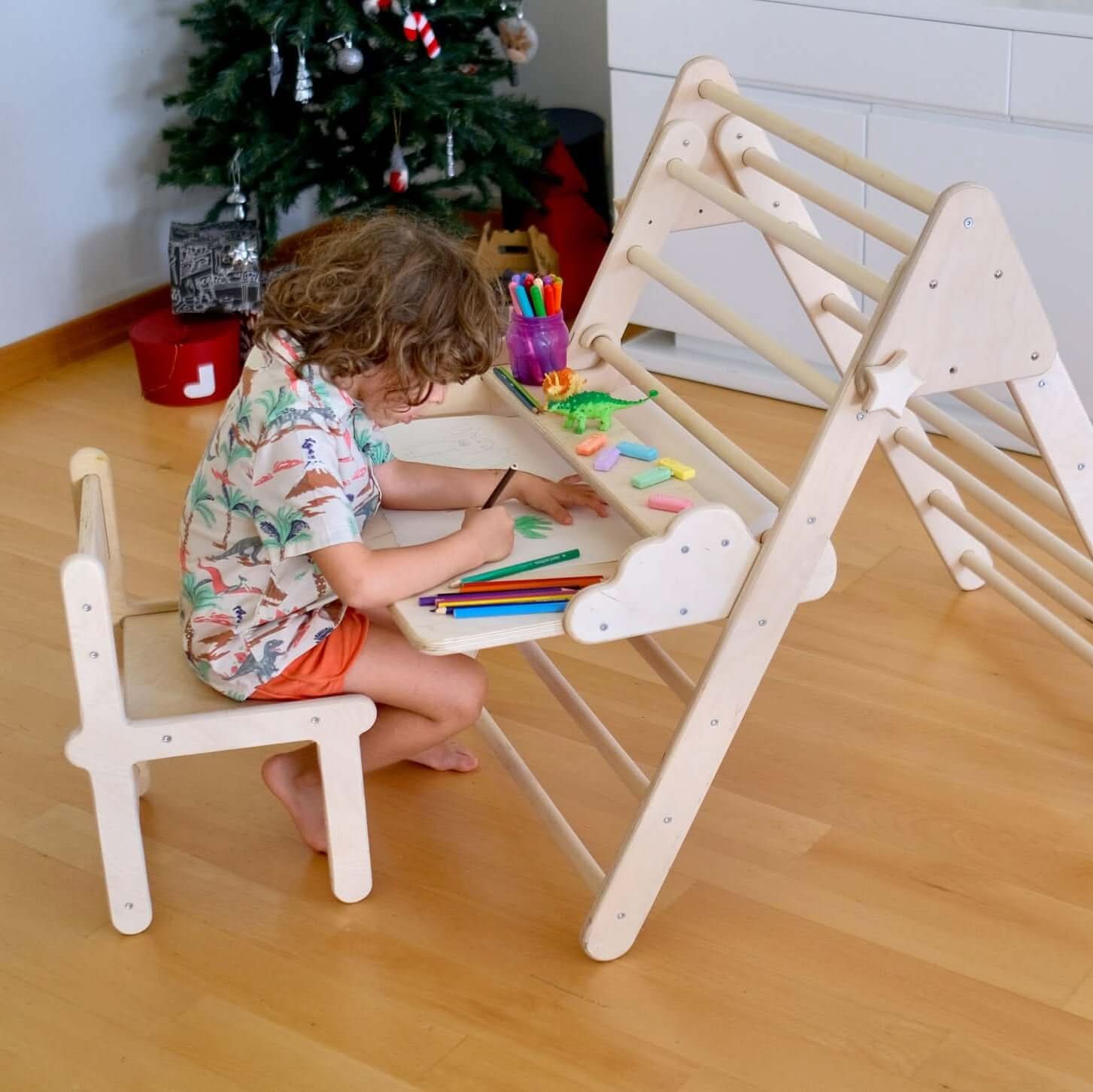 Versatile Montessori Climbing Set with Folding Table and Chair - Kidodido