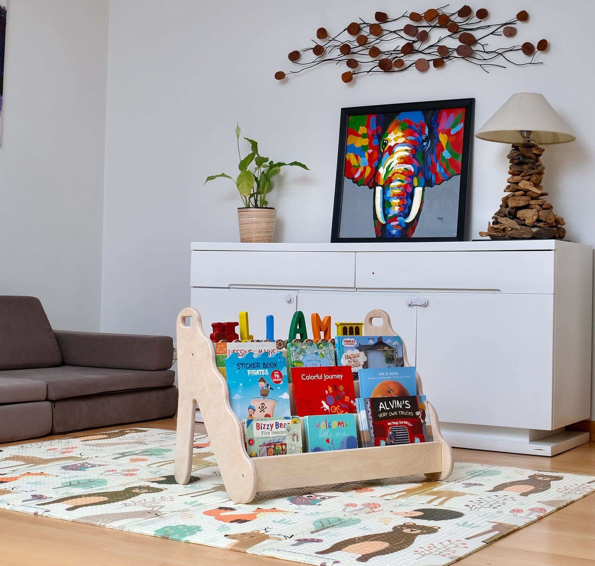 Wave Design Montessori Bookshelf / Medium Size - Kidodido