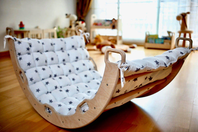 Perfect Gift for Toddlers - Climbing Arch with Ladder Ramp and Star Pillow - Kidodido