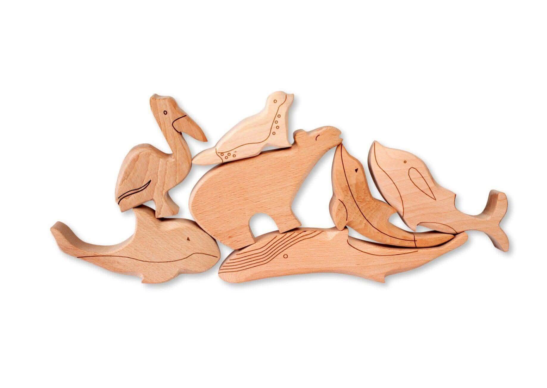 Wooden Ocean Animals Set - Kidodido