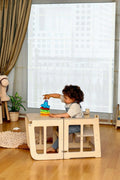 Montessori Learning Tower converted into a desk and chair