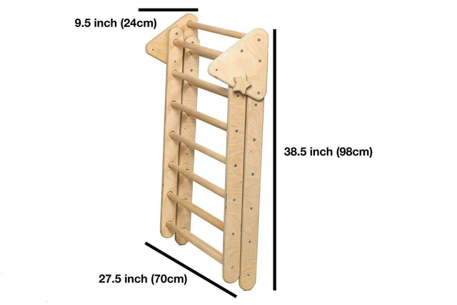 3 Pieces Montessori Climbing Set - Climbing Triangle and Climbing Arch/Rocker and Rockwall/Slider Ramp or Ladder Slider Ramp - Kidodido