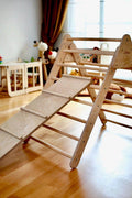 3 Pieces Montessori Climbing Set - Climbing Triangle and Climbing Arch/Rocker and Rockwall/Slider Ramp or Ladder Slider Ramp - Kidodido