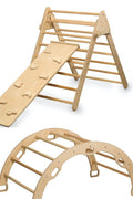 3 Pieces Montessori Climbing Set - Climbing Triangle and Climbing Arch/Rocker and Rockwall/Slider Ramp or Ladder Slider Ramp - Kidodido