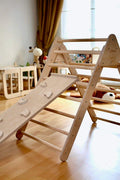 3 Pieces Montessori Climbing Set - Climbing Triangle and Climbing Arch/Rocker and Rockwall/Slider Ramp or Ladder Slider Ramp - Kidodido