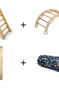 4 Pieces Climbing Set-Triangle, Arch Rocker, Pillow and Ramp - Kidodido