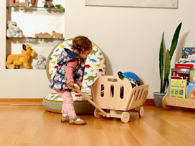 Montessori Wooden Toy Storage Organizer | Eco-Friendly Nursery & Playroom Toy Chest | Kids Furniture & Baby Gift