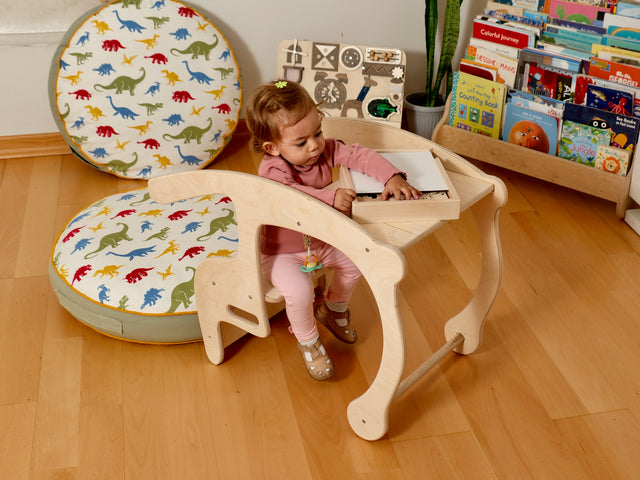 2in1 Montessori Holzwippe und Tischstuhl-Set 