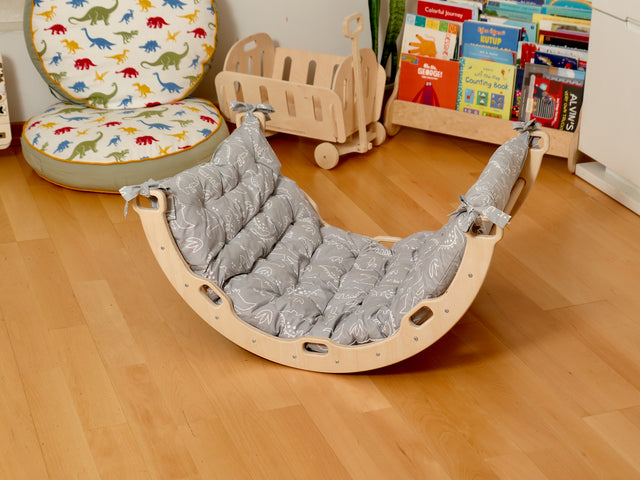 Medium Montessori Climbing Arch/Rocker with Pillow Set