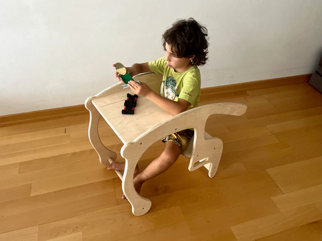 2in1 Montessori Holzwippe und Tischstuhl-Set 