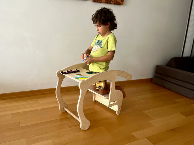 2in1 Montessori Holzwippe und Tischstuhl-Set 