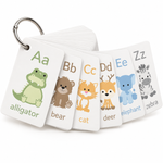 Animal Alphabet Flash Cards with Binder Ring – 26 ABC Cards