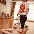 Montessori Balance Beam and Stepping Stones Set in indoor play setup - Kidodido