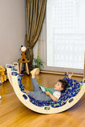 Child playing with Climbing Arch and Blue Animal Pattern Pillow - Kidodido