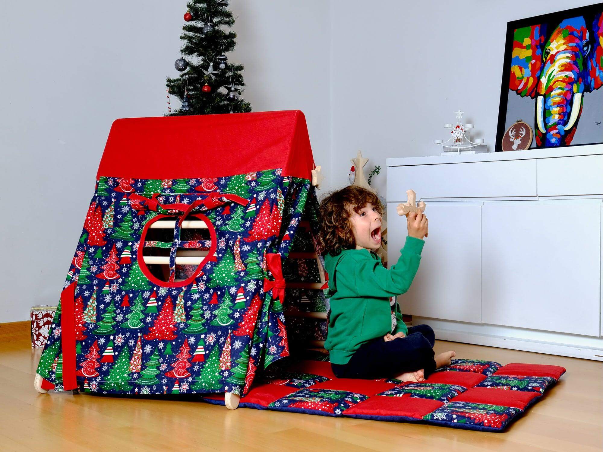 Christmas Play Tent and Play Mat for Climbing Triangle - Kidodido