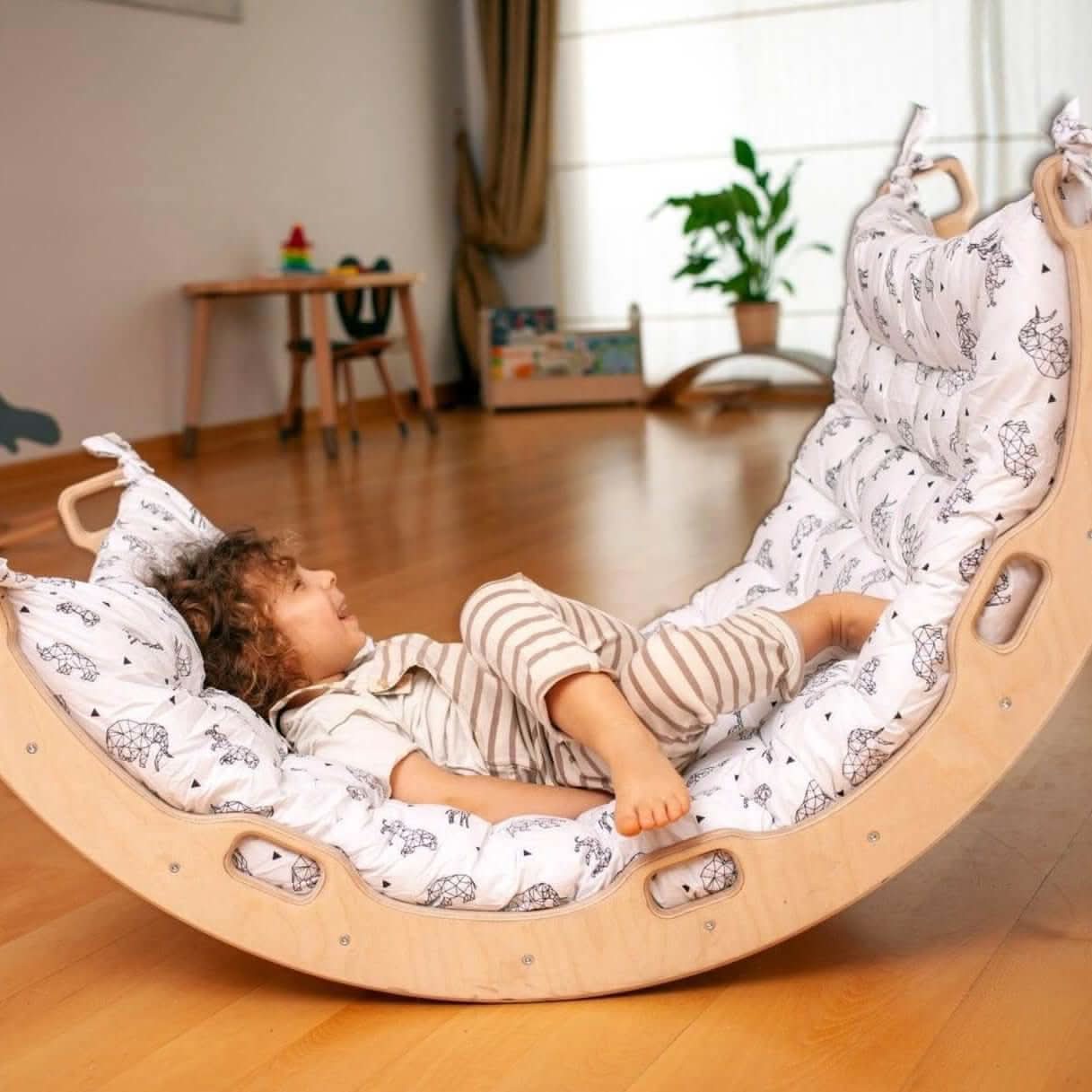 Climbing Arch Rocker with Origami Pillow - Montessori Play Set - Kidodido