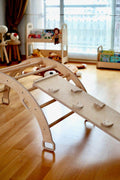 Climbing Arch with Rockwall Ramp and Star Pillow Set - Montessori Toys Set - Kidodido