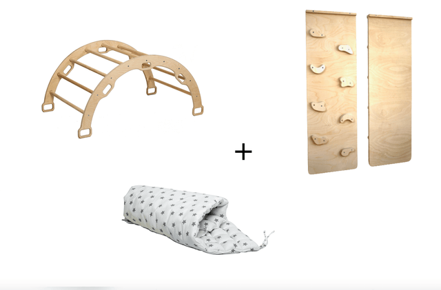 Climbing Arch with Rockwall Ramp and Pillow - Kidodido