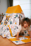 Climbing Triangle with Tent Cover, Mat, and Ramp - Montessori Play Set - Kidodido