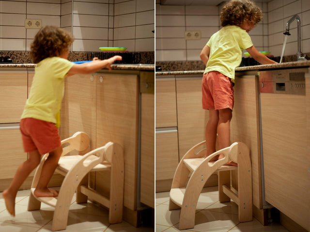 Foldable Montessori Kitchen Step Stool - Kidodido