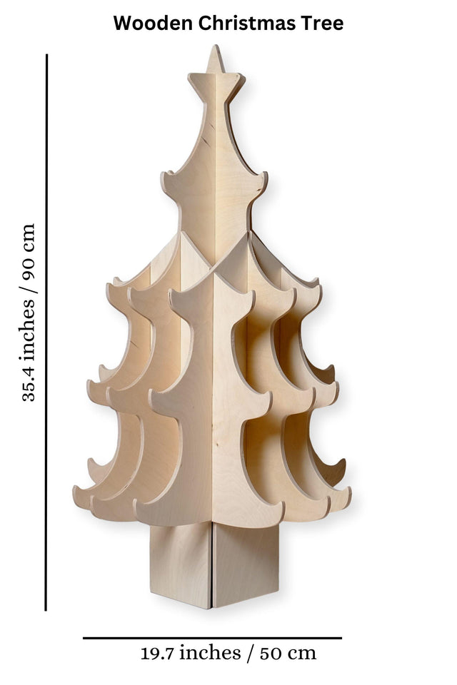 Montessori Wooden Christmas Tree & Felt Ornaments Set - Kidodido