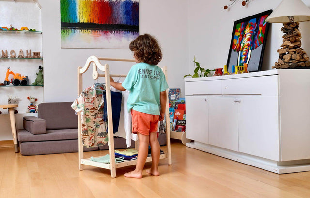 Montessori Wooden Kids Clothing Rack - Kidodido