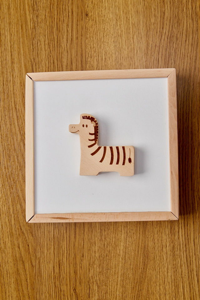 Wooden Safari Animal Puzzle Box for Toddlers