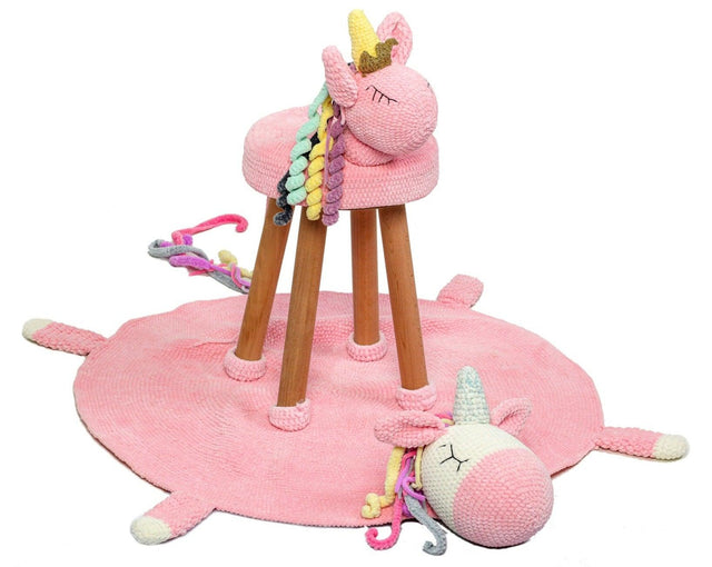 Unicorn Rug And Stool Set - Kidodido