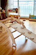 Wooden Climbing Arch Rocker with Ladder Ramp - Kidodido