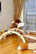 Wooden Climbing Arch Rocker with Ladder Ramp - Kidodido