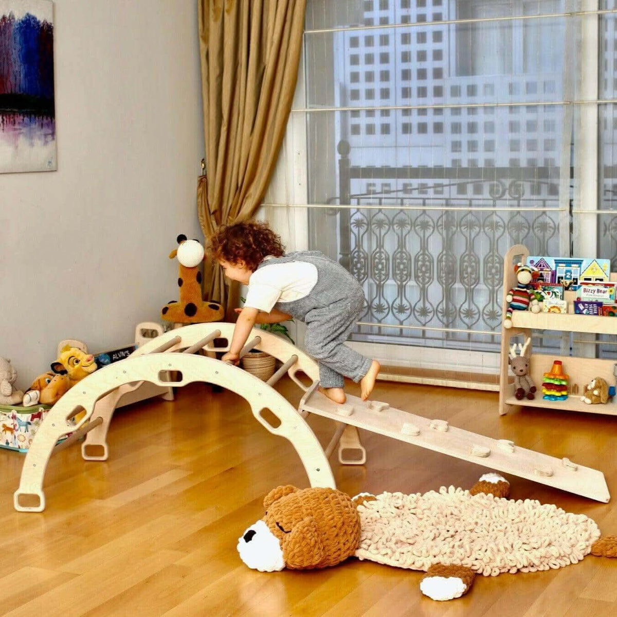 Wooden Climbing Arch Rocker with Ramps – Kidodido