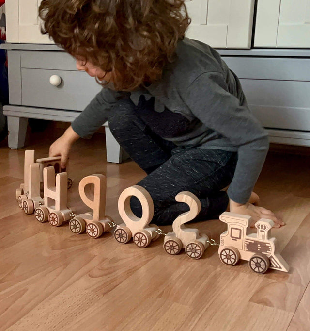 Wooden Letter Train Puzzle for Kids - Kidodido